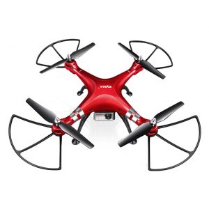X8HG RC Quadcopter Drone 2.4G 4 Channel 6 Axis Gyro Camera Quadcopter with 8MP 1080P HD Camera Drone and High Hold Mode EU Plug (Red)